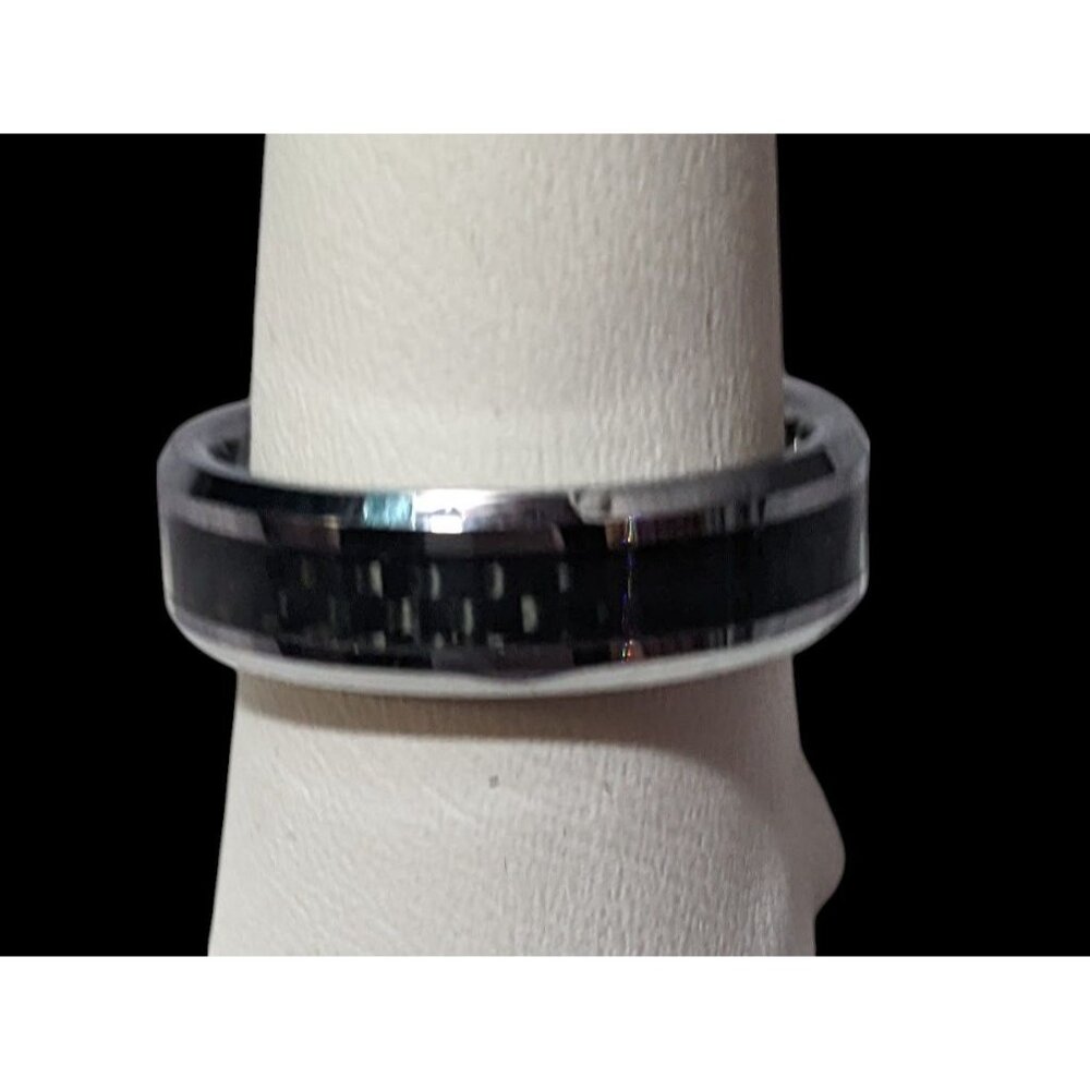 JSFG Tungsten Carbide Fiber Inlay Men's Wedding Ring 6mm Size 9 - Picture 6 of 13